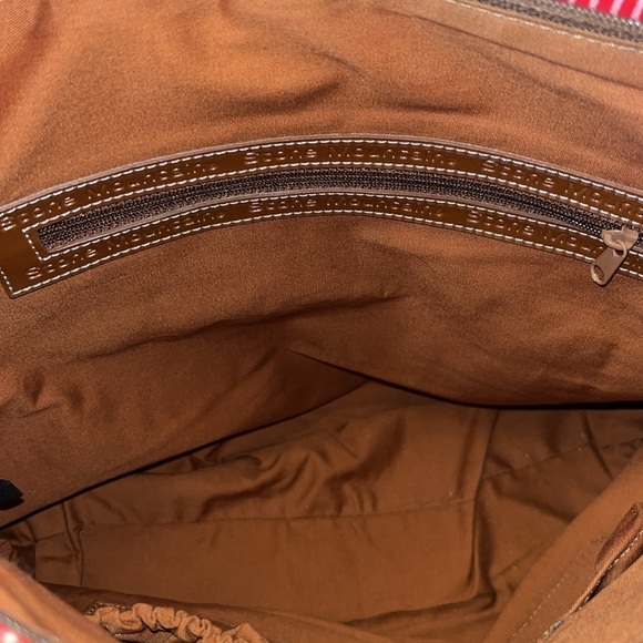 Stone Mountain shoulder bag NWT vinyl coated canvas vegan leather trim Red - Picture 16 of 16